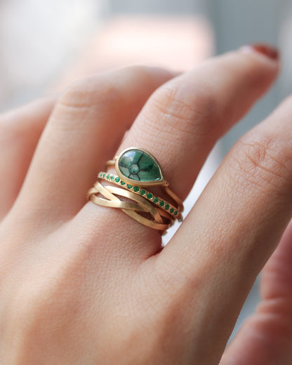 Collet Ring - Trapiche Emerald -