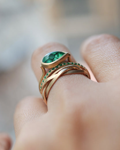 Collet Ring - Trapiche Emerald -