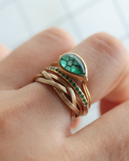 Collet Ring - Trapiche Emerald -