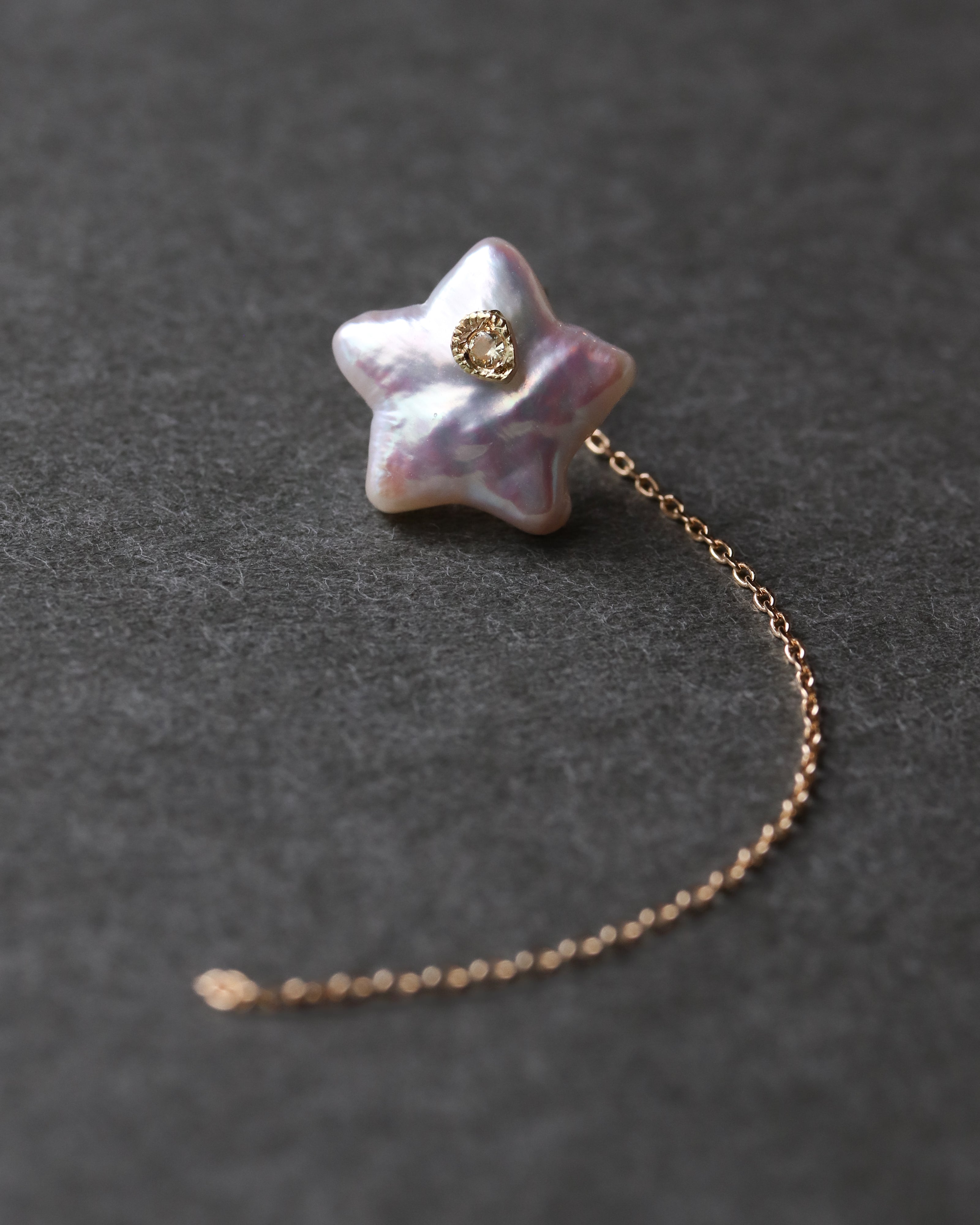Flat Pierced Earring - Pearl - C