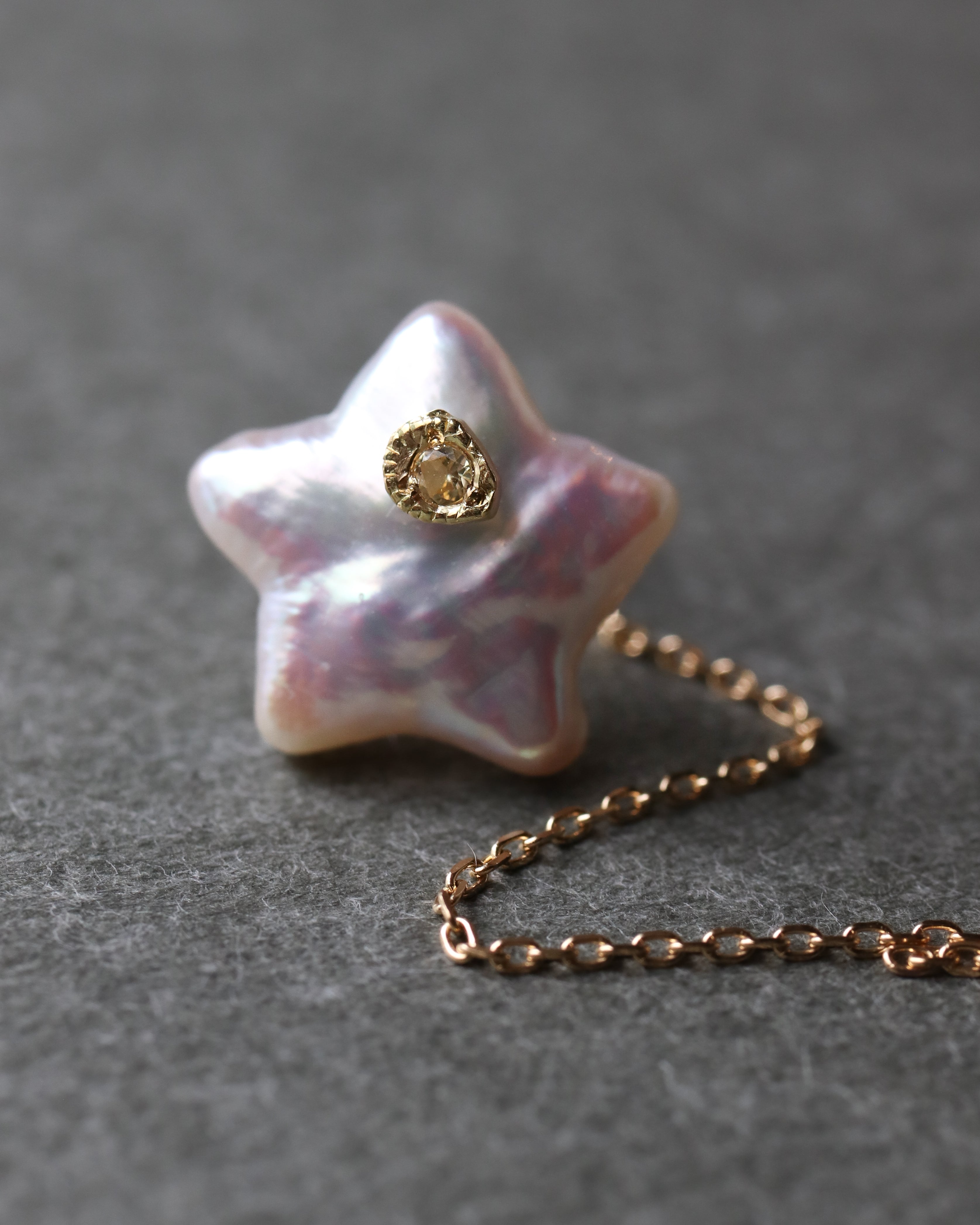 Flat Pierced Earring - Pearl - C