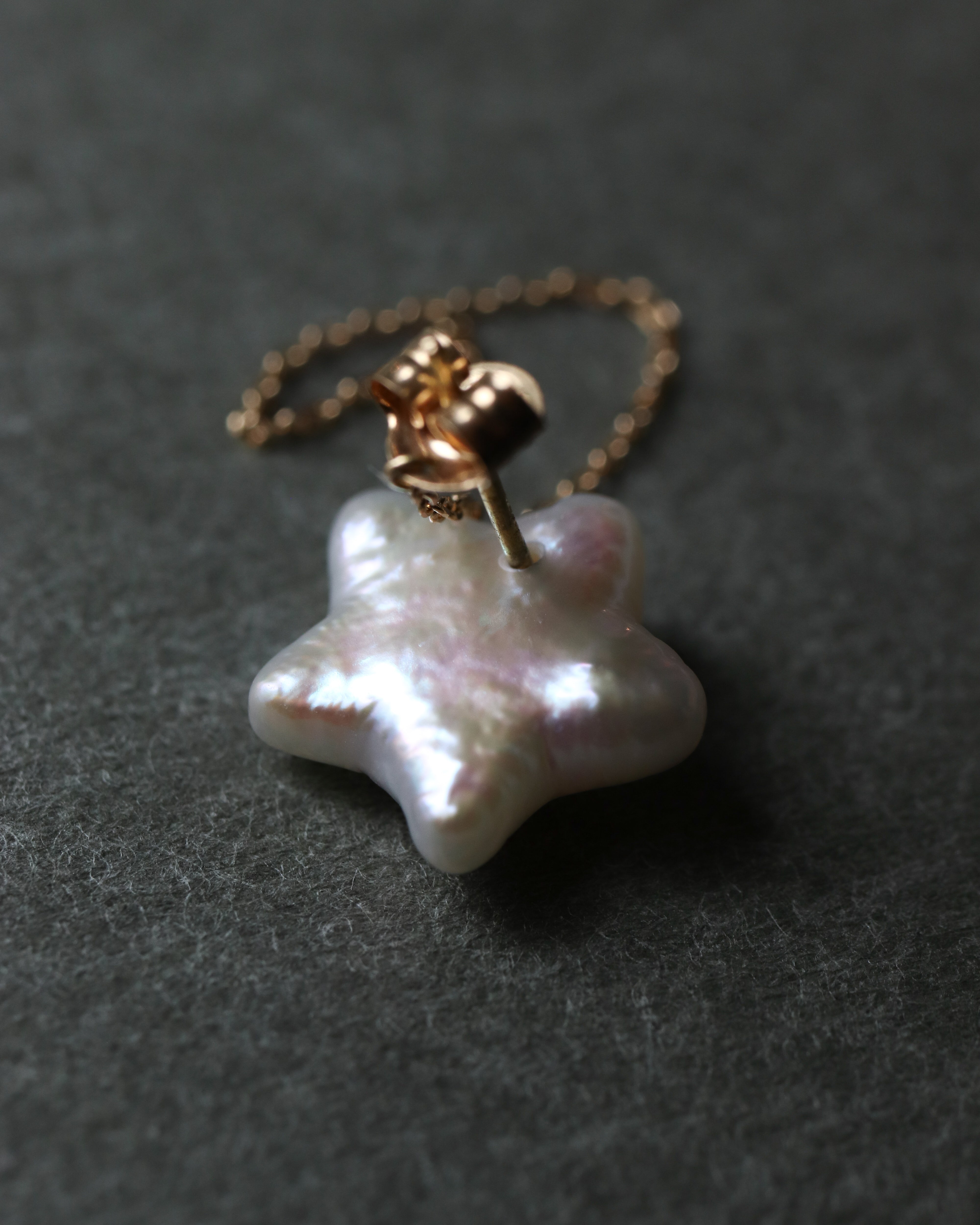 Flat Pierced Earring - Pearl -D