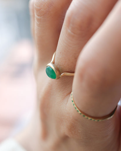 Collet Ring - Emerald (Bicolor)-