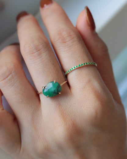 Flat Ring - Emerald -