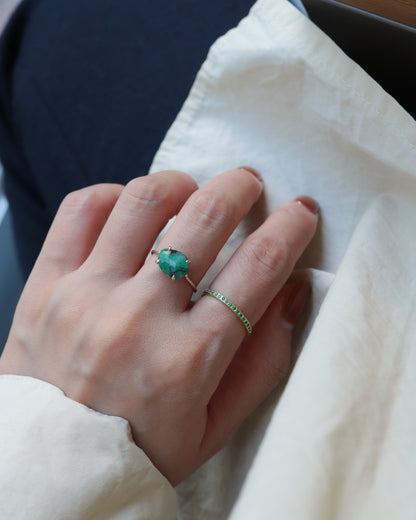 Flat Ring - Emerald -