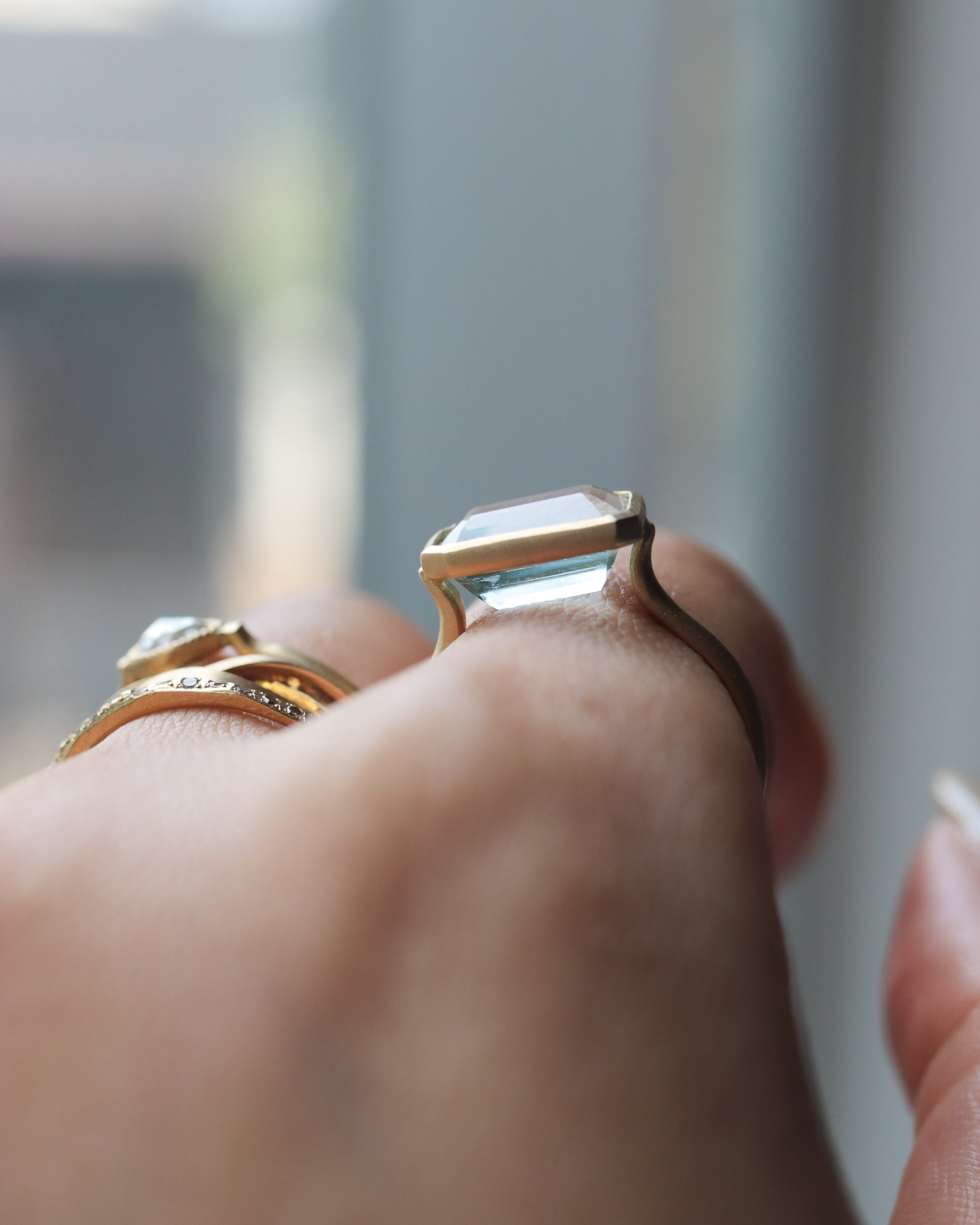 Collet Ring - Aquamarine -