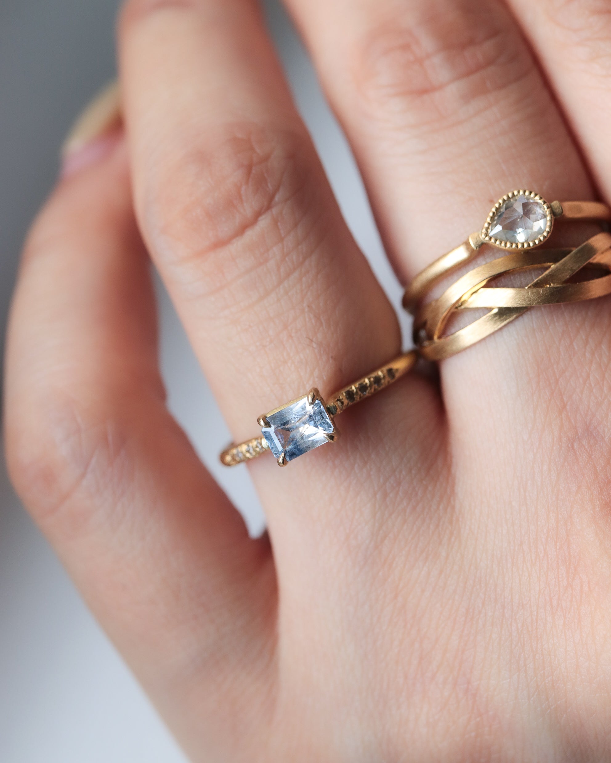 Prong Ring  - Benitoite -