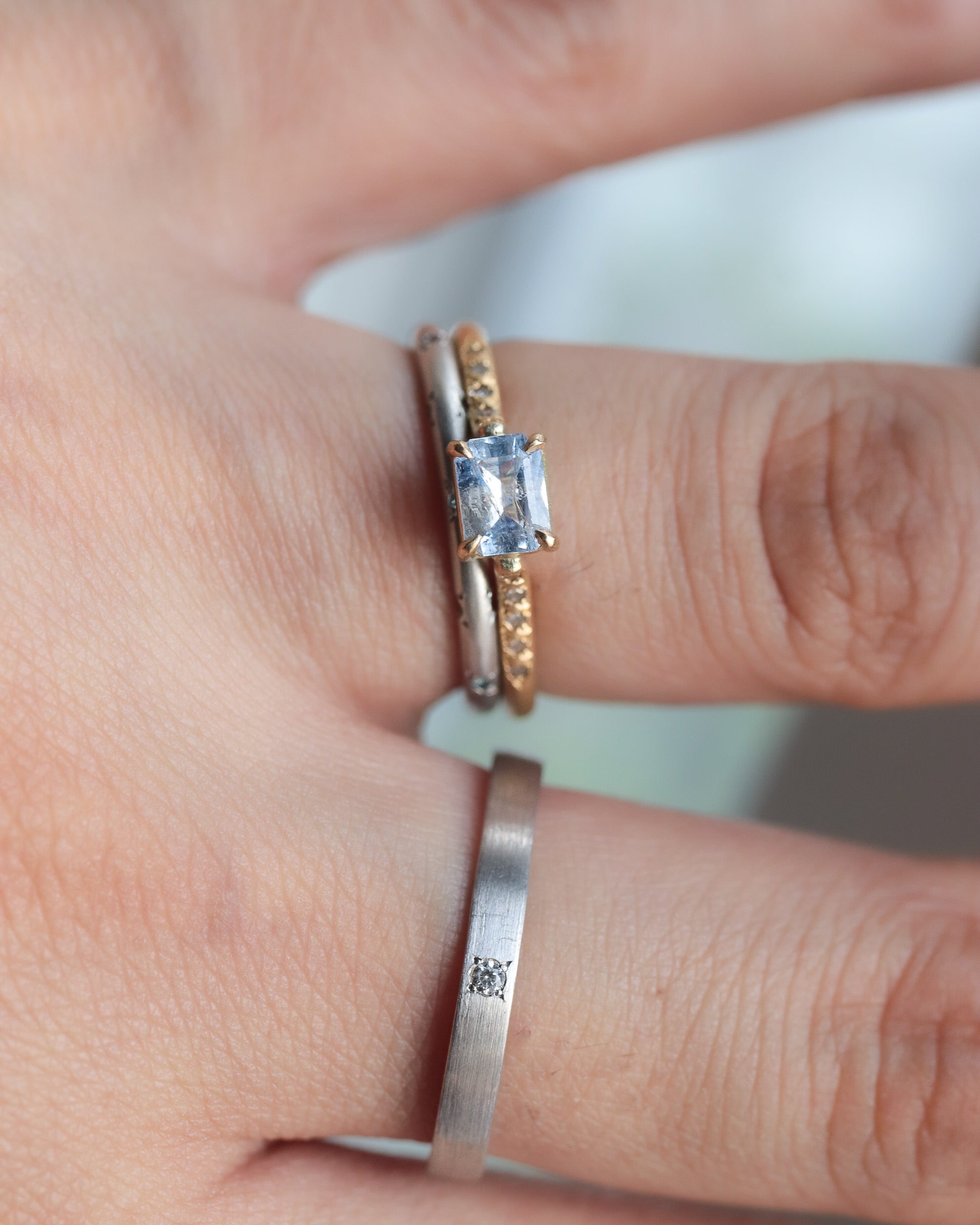 Prong Ring  - Benitoite -