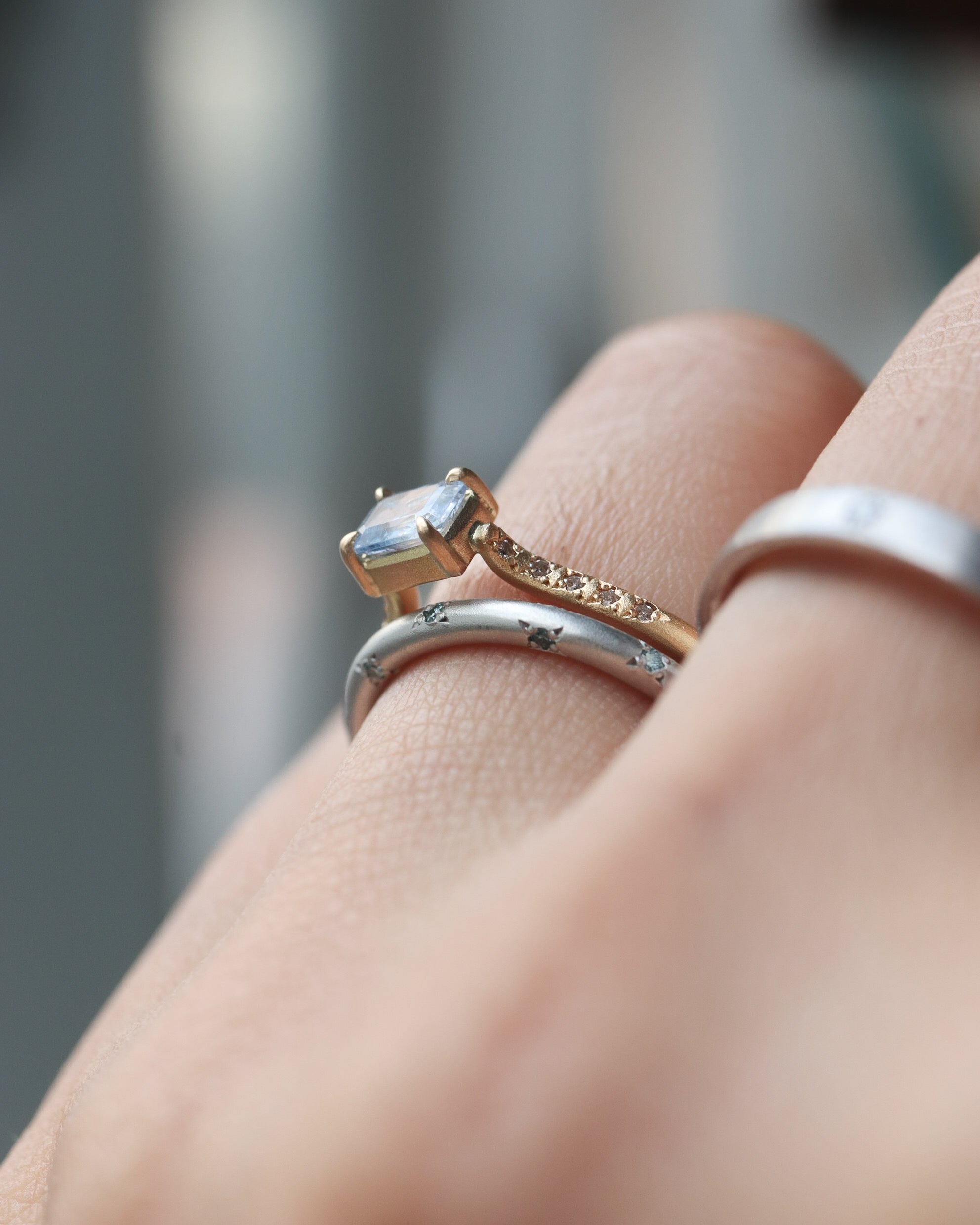 Prong Ring  - Benitoite -