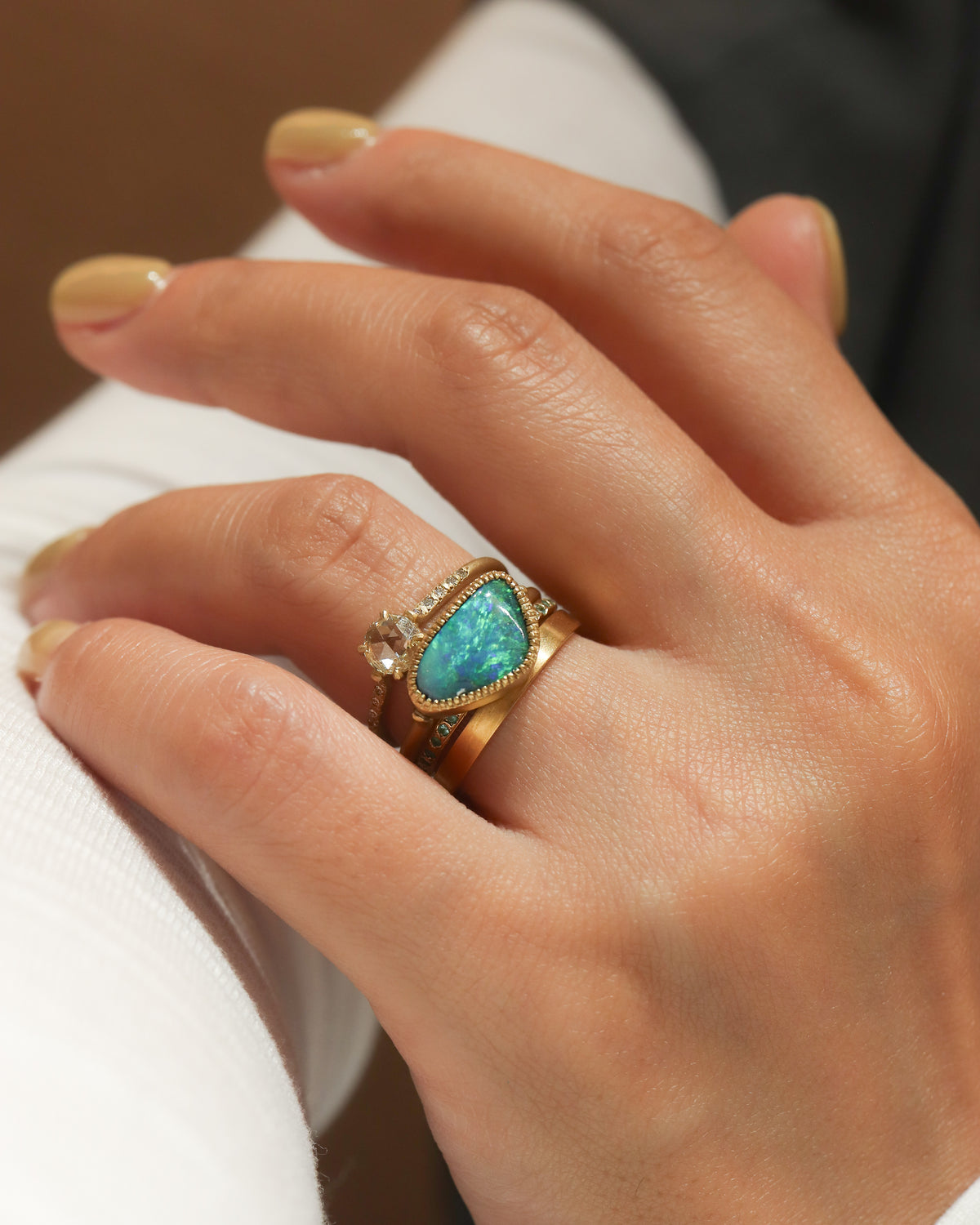 Milgrain Ring - Boulder Opal -