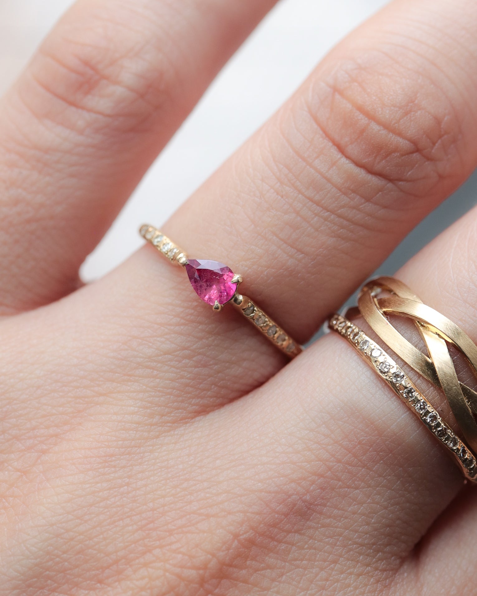 Prong Ring - Red Beryl -