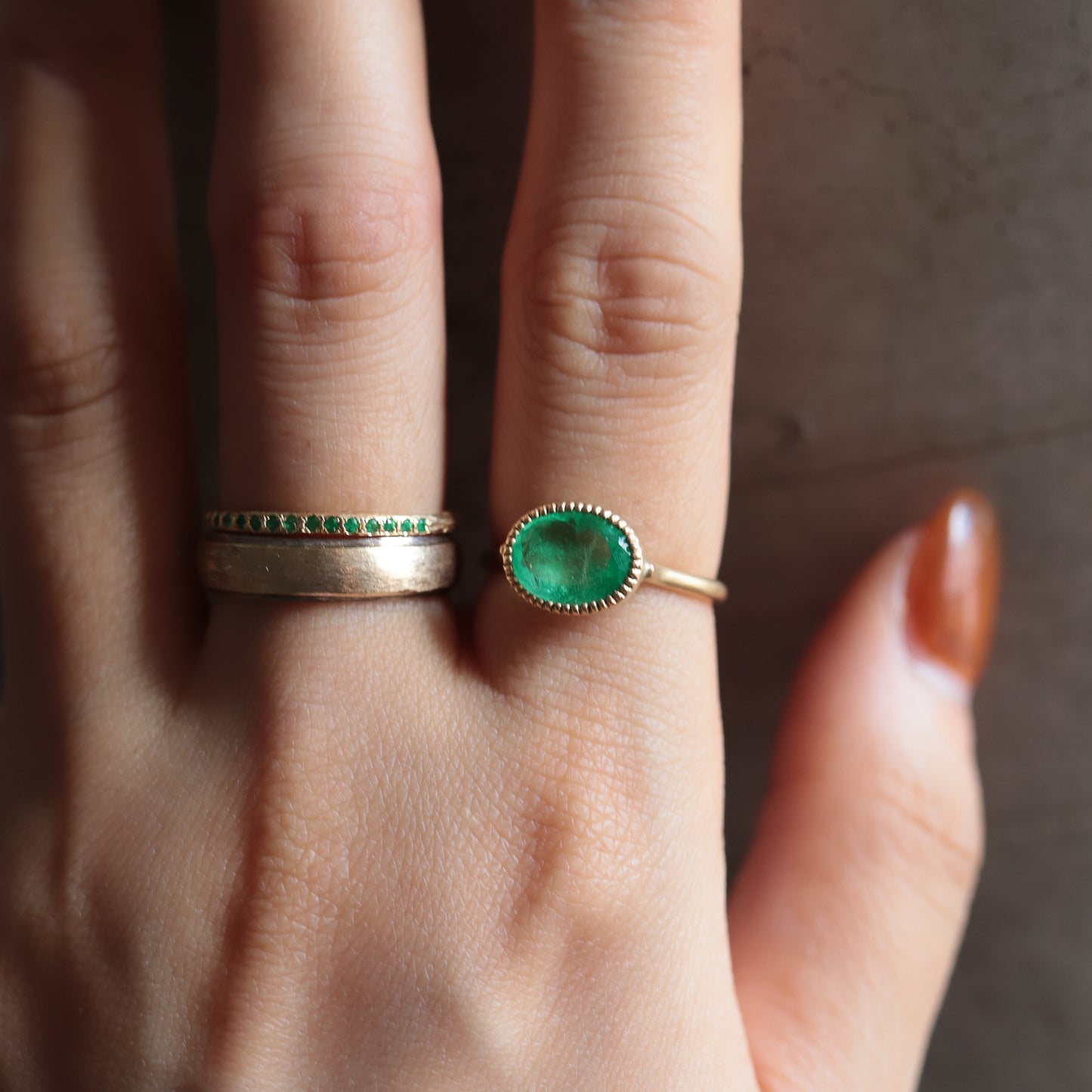 Hibiki Ring  - Emerald -