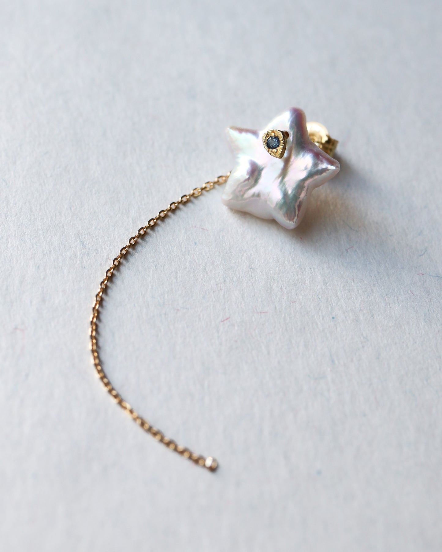 Flat Pierced Earring - Pearl / A -