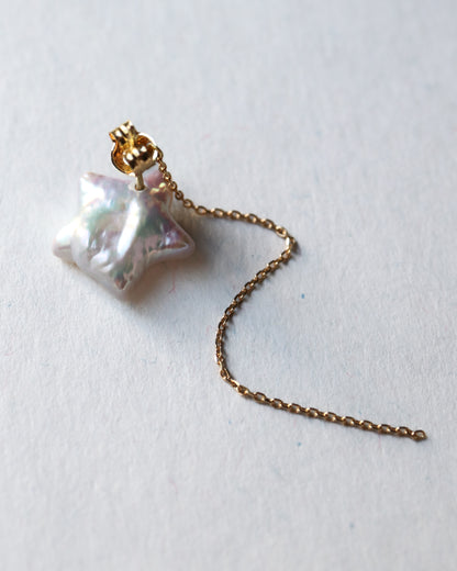 Flat Pierced Earring - Pearl / A -