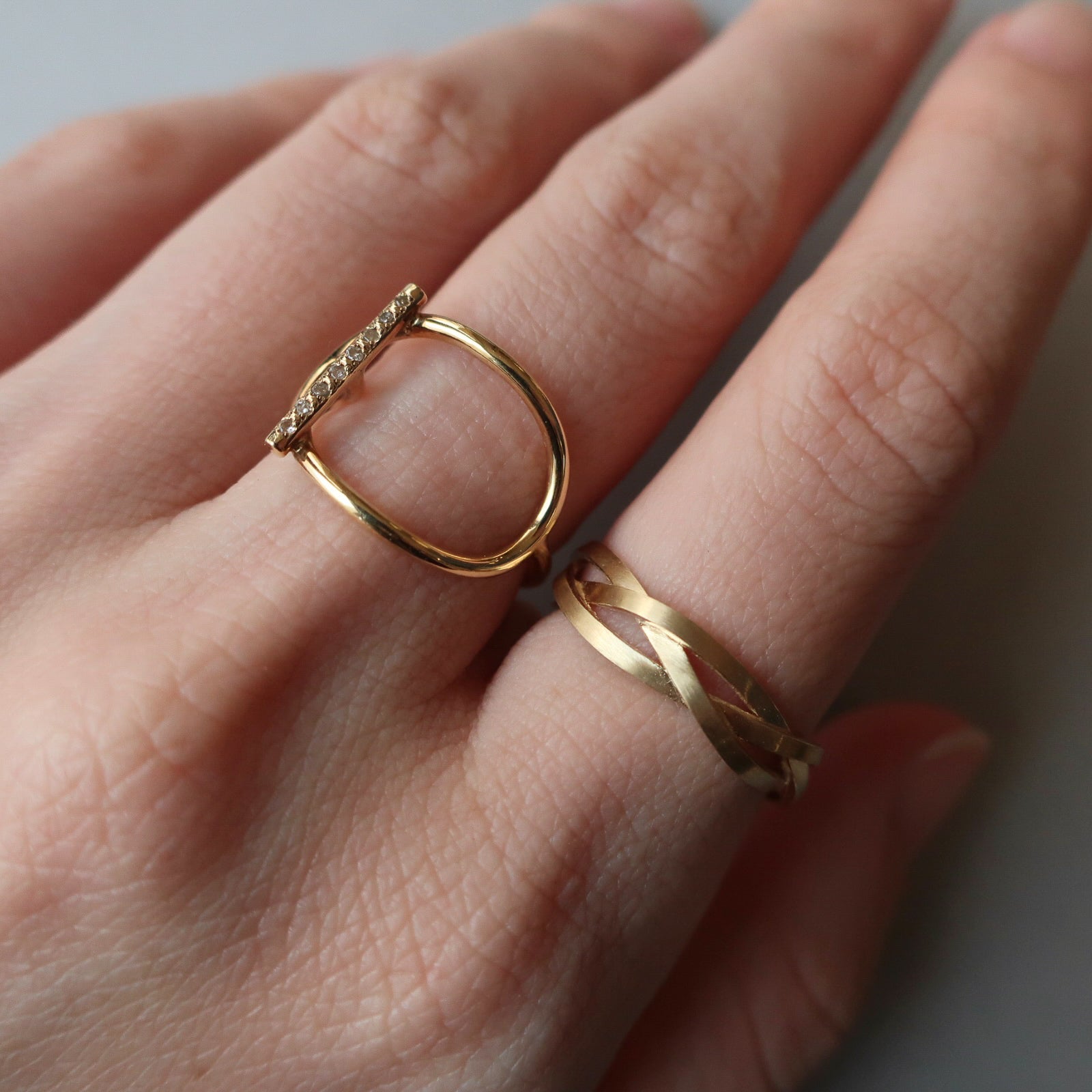 String Ring Wide - K18YG -