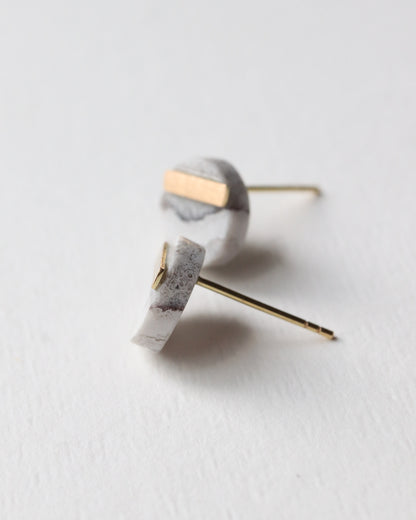 Bar stone Pierced Earring - Agate -