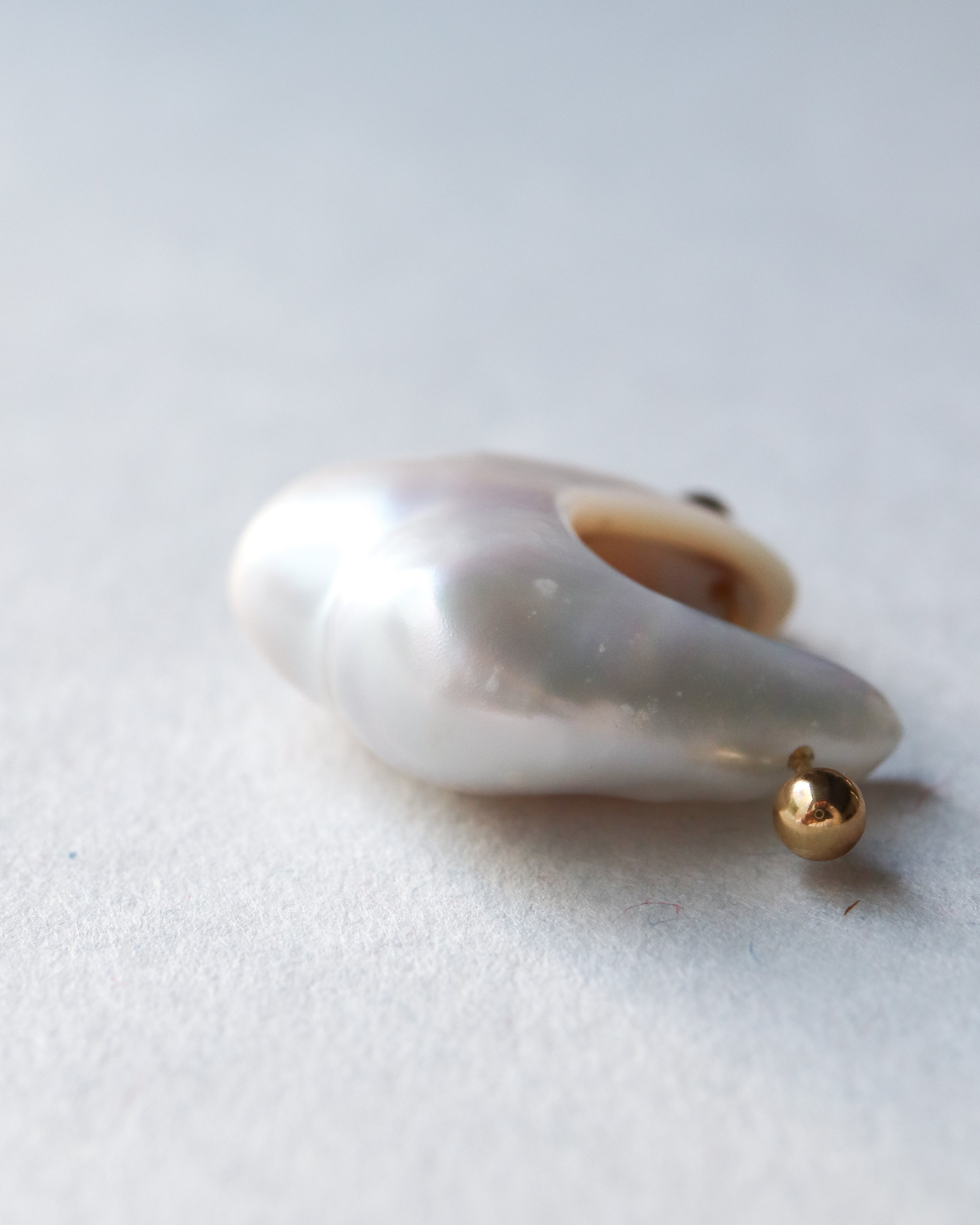Rock Pierced Earring - Freshwater Baroque Pear / B-