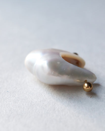 Rock Pierced Earring - Freshwater Baroque Pear / B-