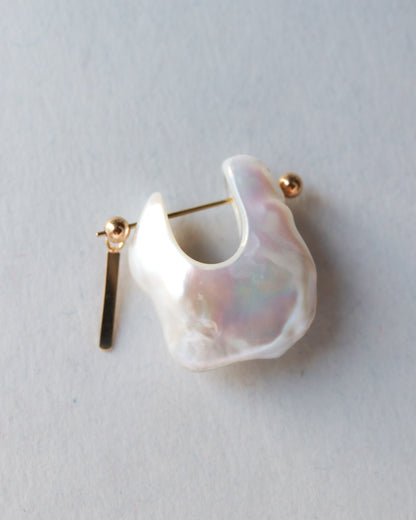 Rock Pierced Earring - Freshwater Baroque Pear / A -
