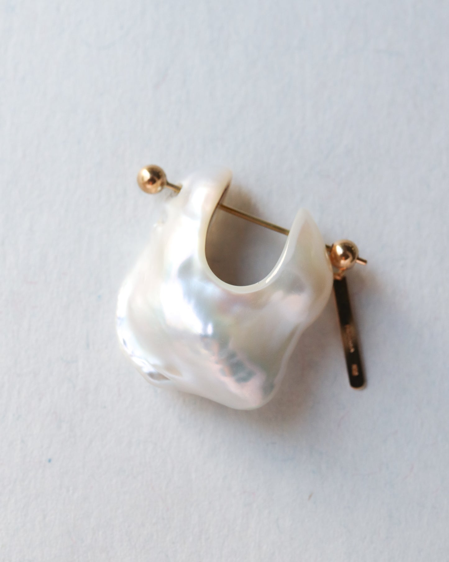 Rock Pierced Earring - Freshwater Baroque Pear / A -