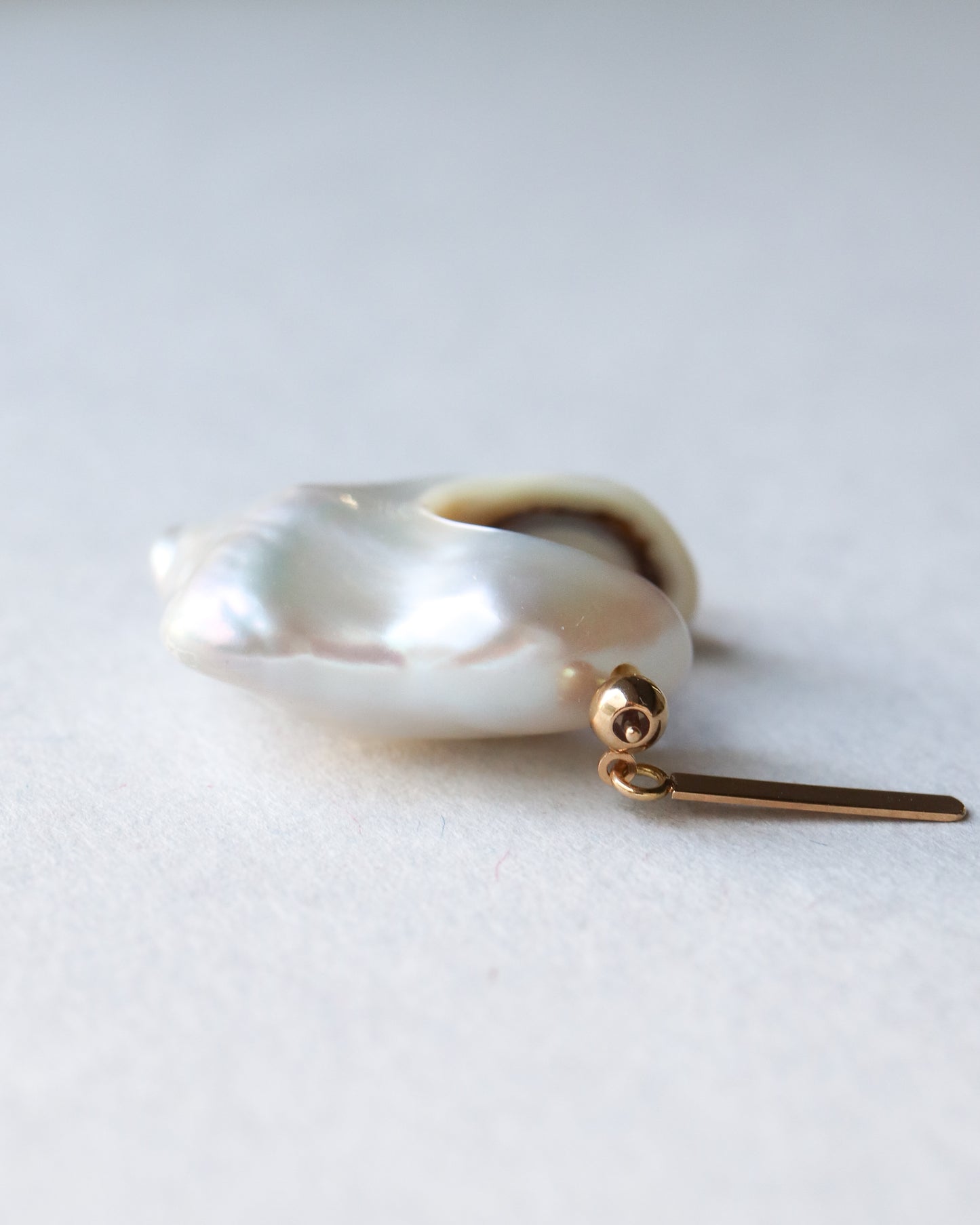 Rock Pierced Earring - Freshwater Baroque Pear / A -