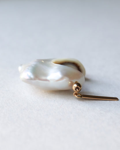 Rock Pierced Earring - Freshwater Baroque Pear / A -