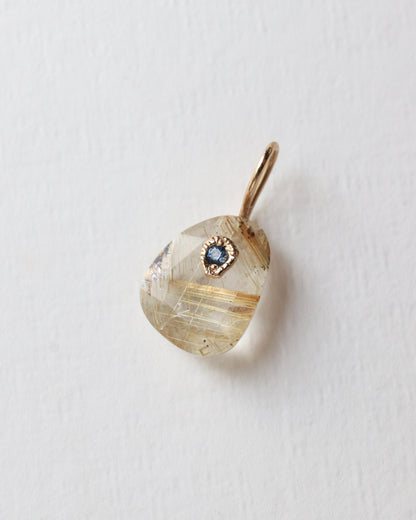 Flat Necklace - Golden Rutilated Quartz -