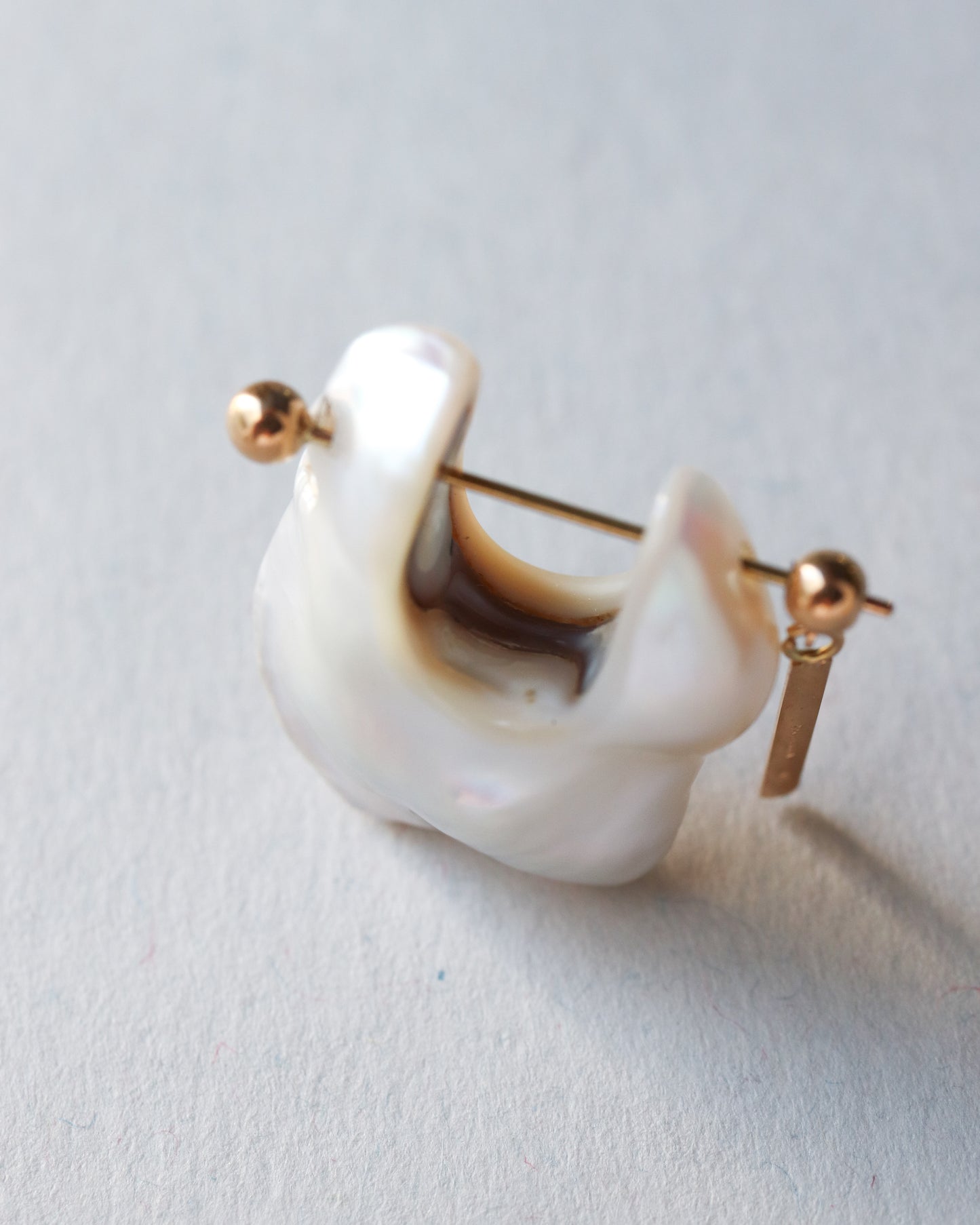 Rock Pierced Earring - Freshwater Baroque Pear / A -