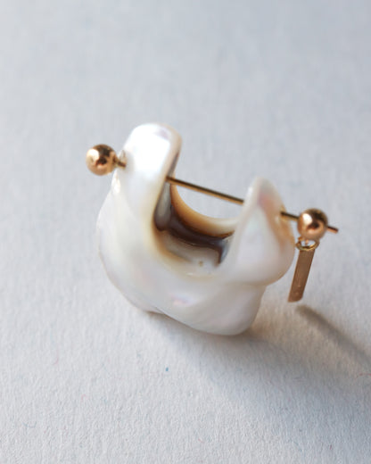 Rock Pierced Earring - Freshwater Baroque Pear / A -