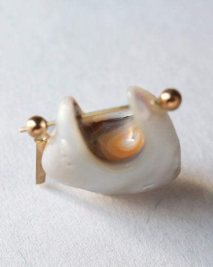 Rock Pierced Earring - Freshwater Baroque Pear / C -