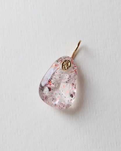 Flat Necklace - Strawberry Quartz -