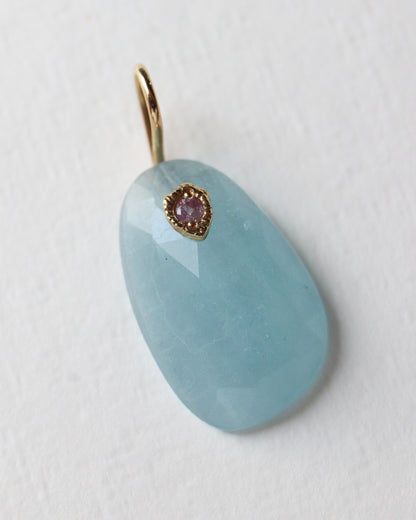 Flat Necklace - Aquamarine -