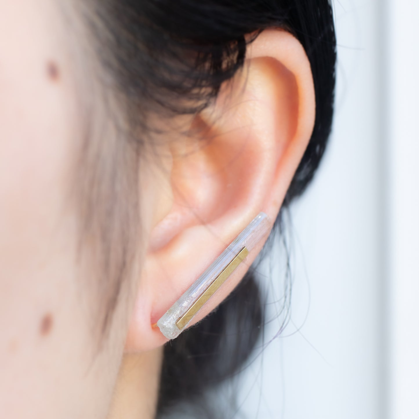 Tsurara Pierced Earrings - Aquamarine -