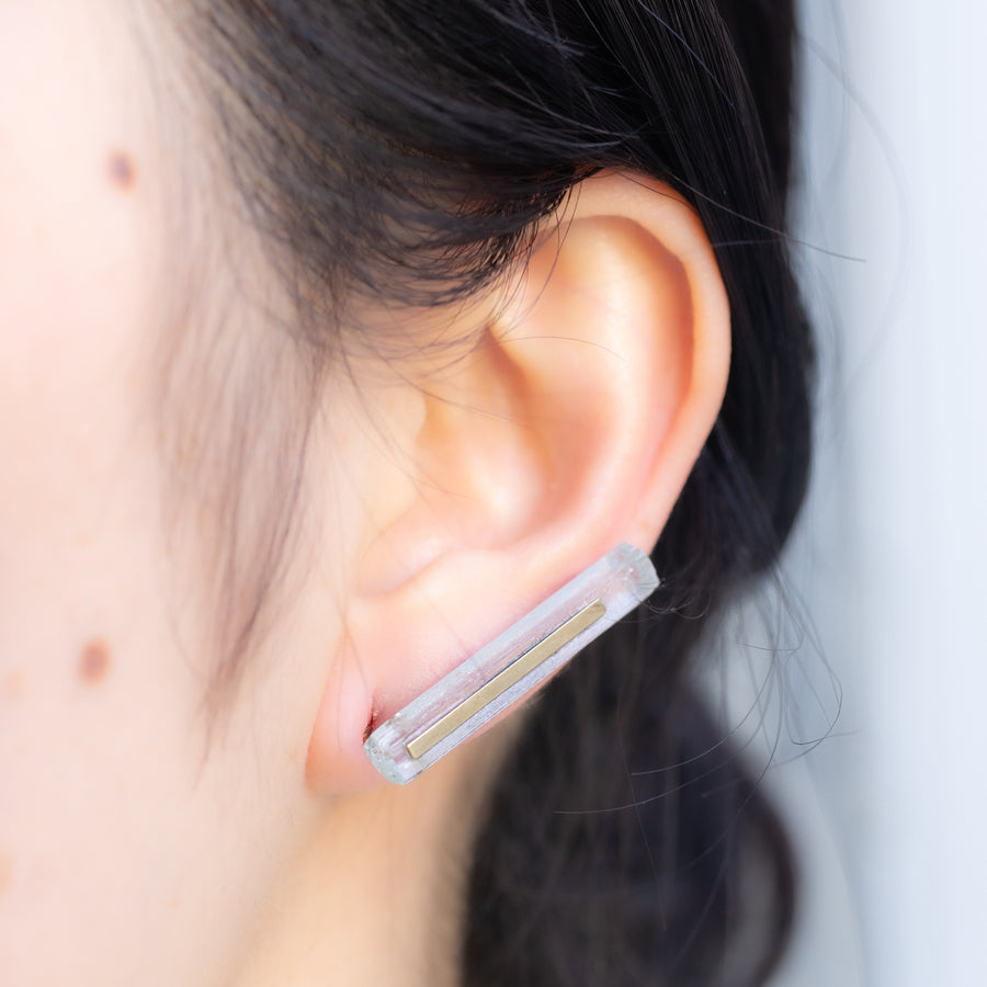 Tsurara Pierced Earring  - Aquamarine -