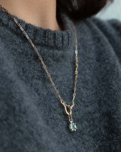 【1/18 sat.12:00〜 NEW IN】HorseShoe Prong Necklace - Trapiche Emerald -