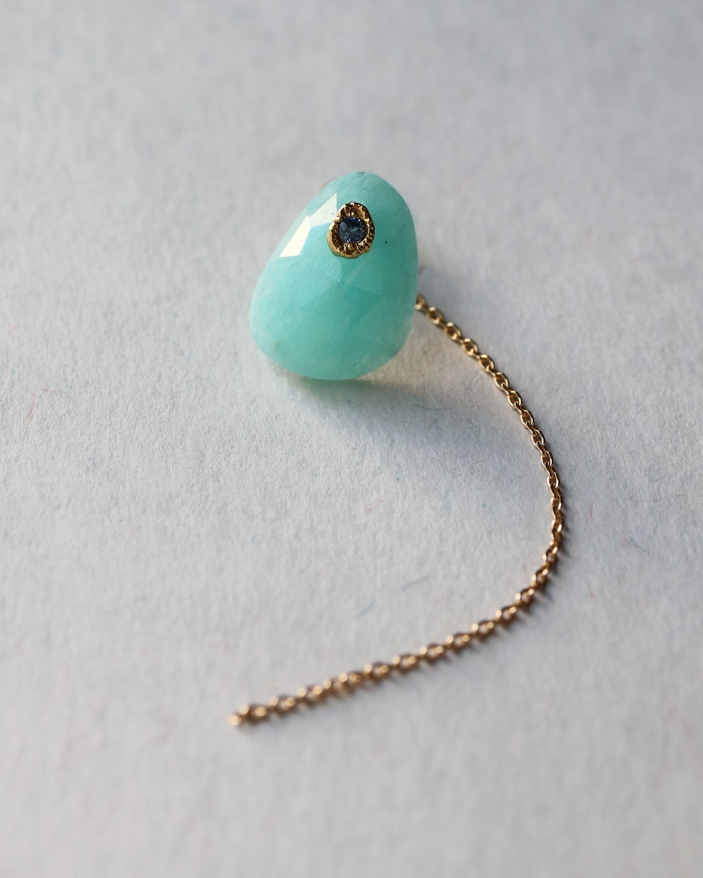 Flat Pierced Earring - Amazonite -