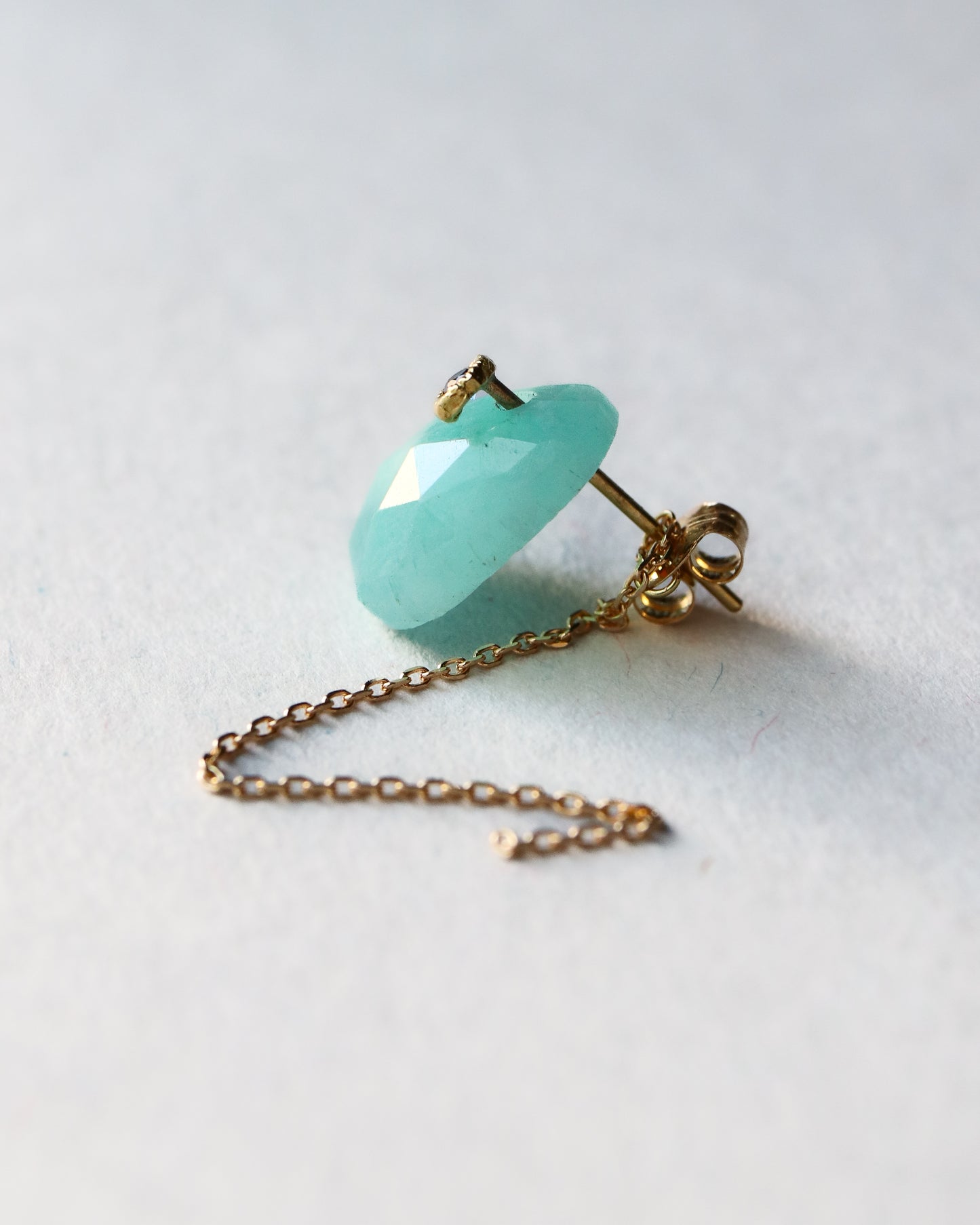 Flat Pierced Earring - Amazonite -