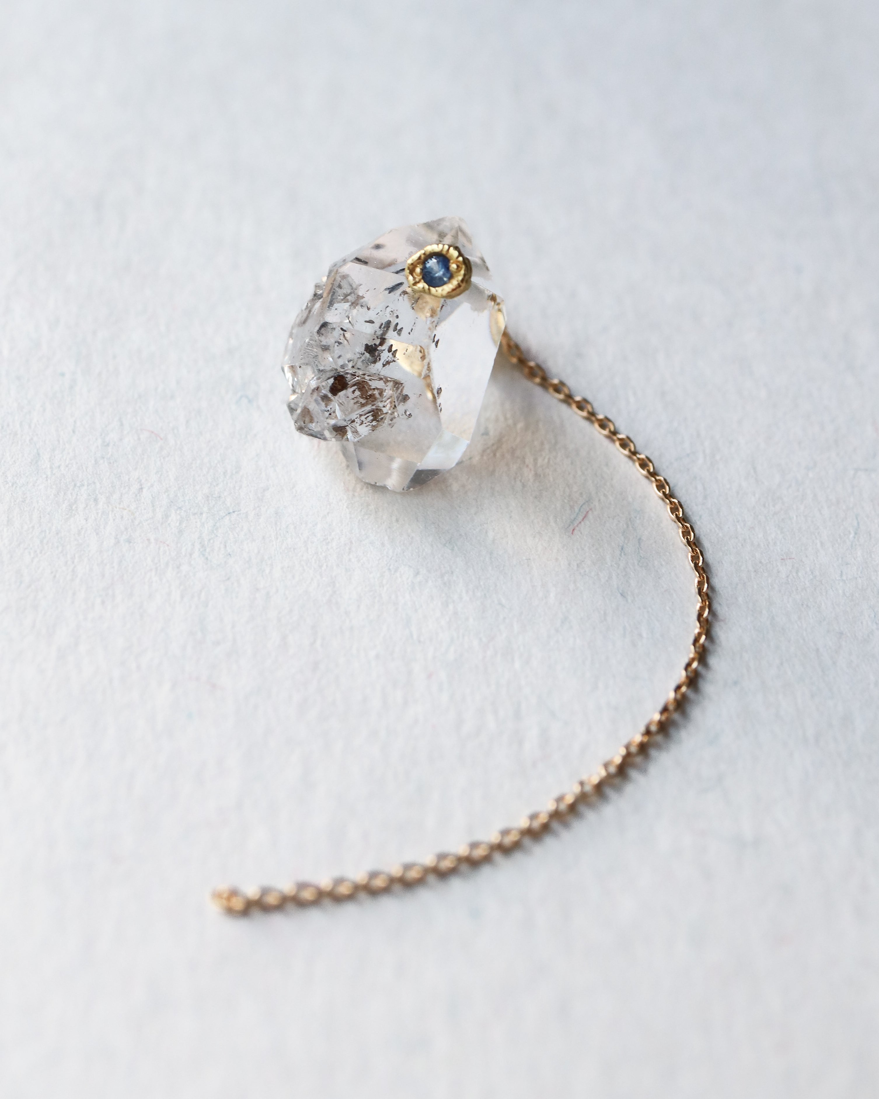 Flat Pierced Earring - Diamond Quartz -