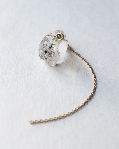 Flat Pierced Earring - Diamond Quartz -