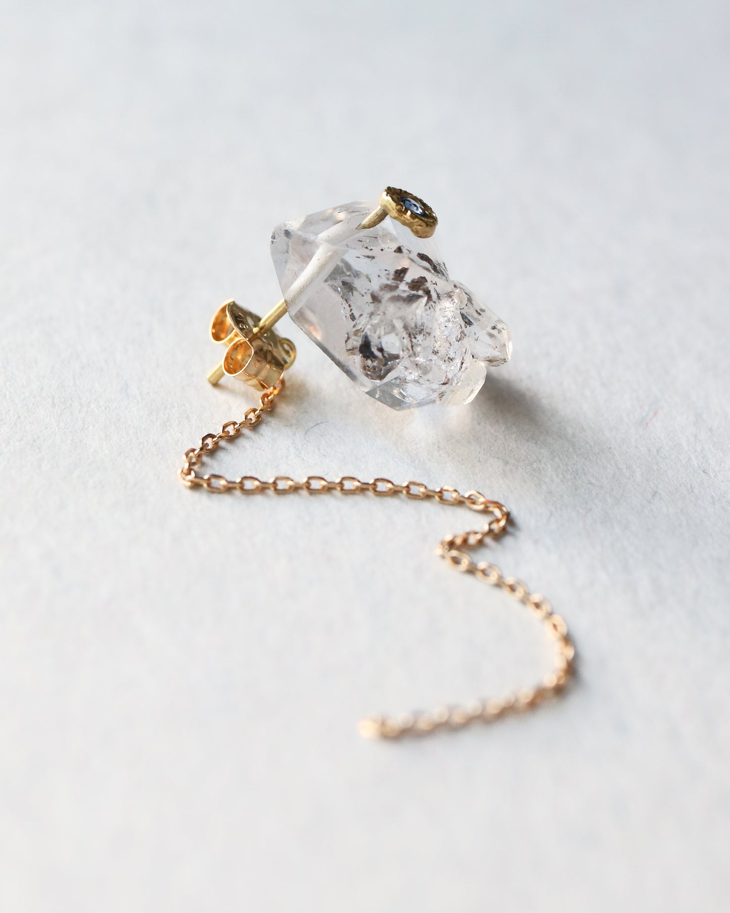 Flat Pierced Earring - Diamond Quartz -