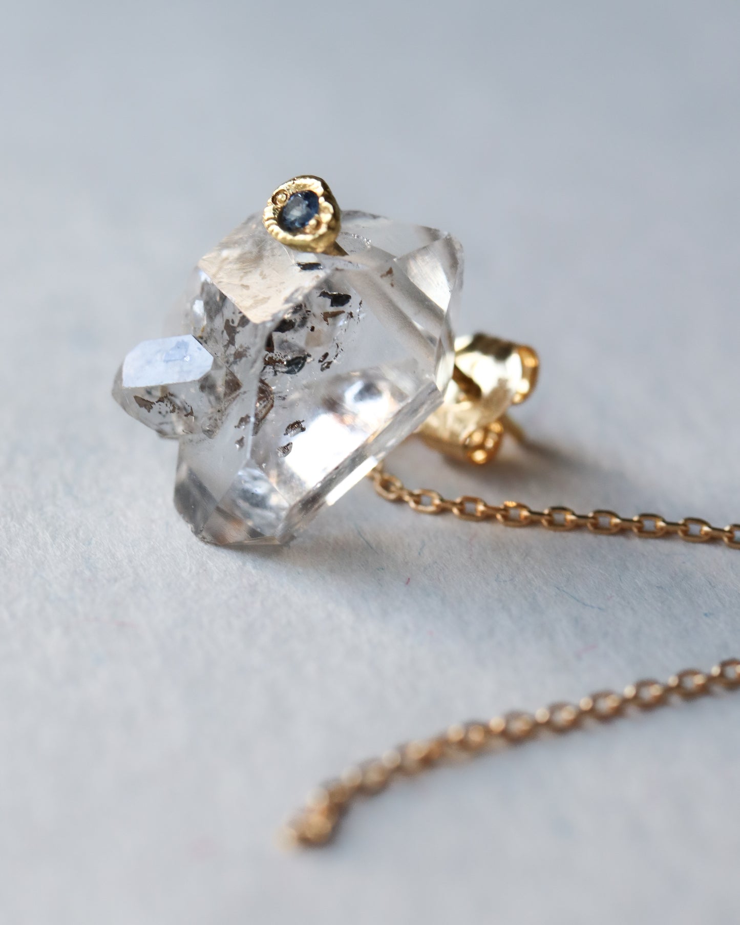 Flat Pierced Earring - Diamond Quartz -