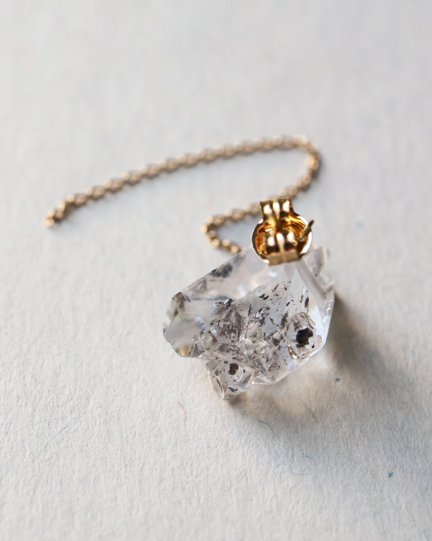 Flat Pierced Earring - Diamond Quartz -