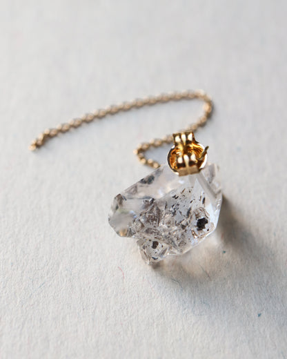 Flat Pierced Earring - Diamond Quartz -