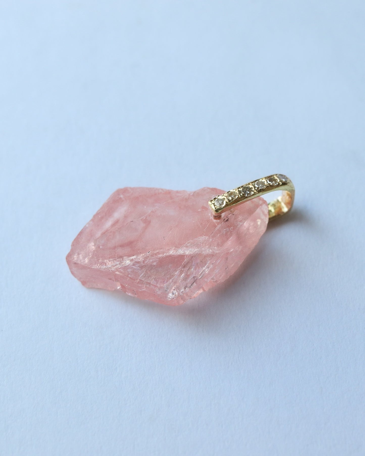 Hibiki Stone Necklace - Rhodochrosite / Diamond -