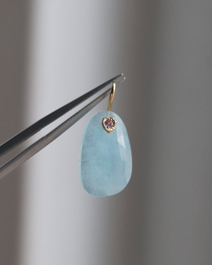 Flat Necklace - Aquamarine -