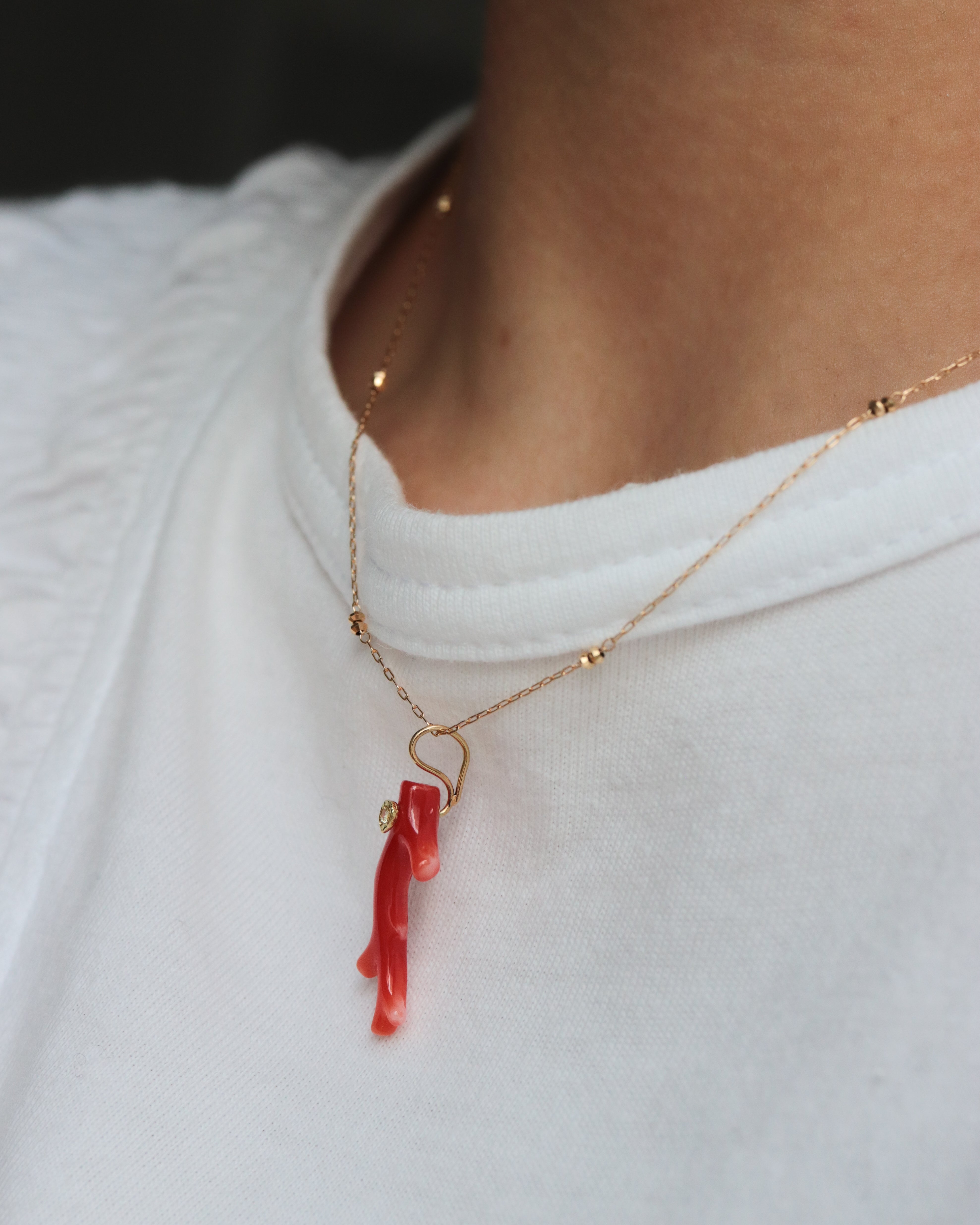Flat Necklace - Coral - – MONAKA jewellery