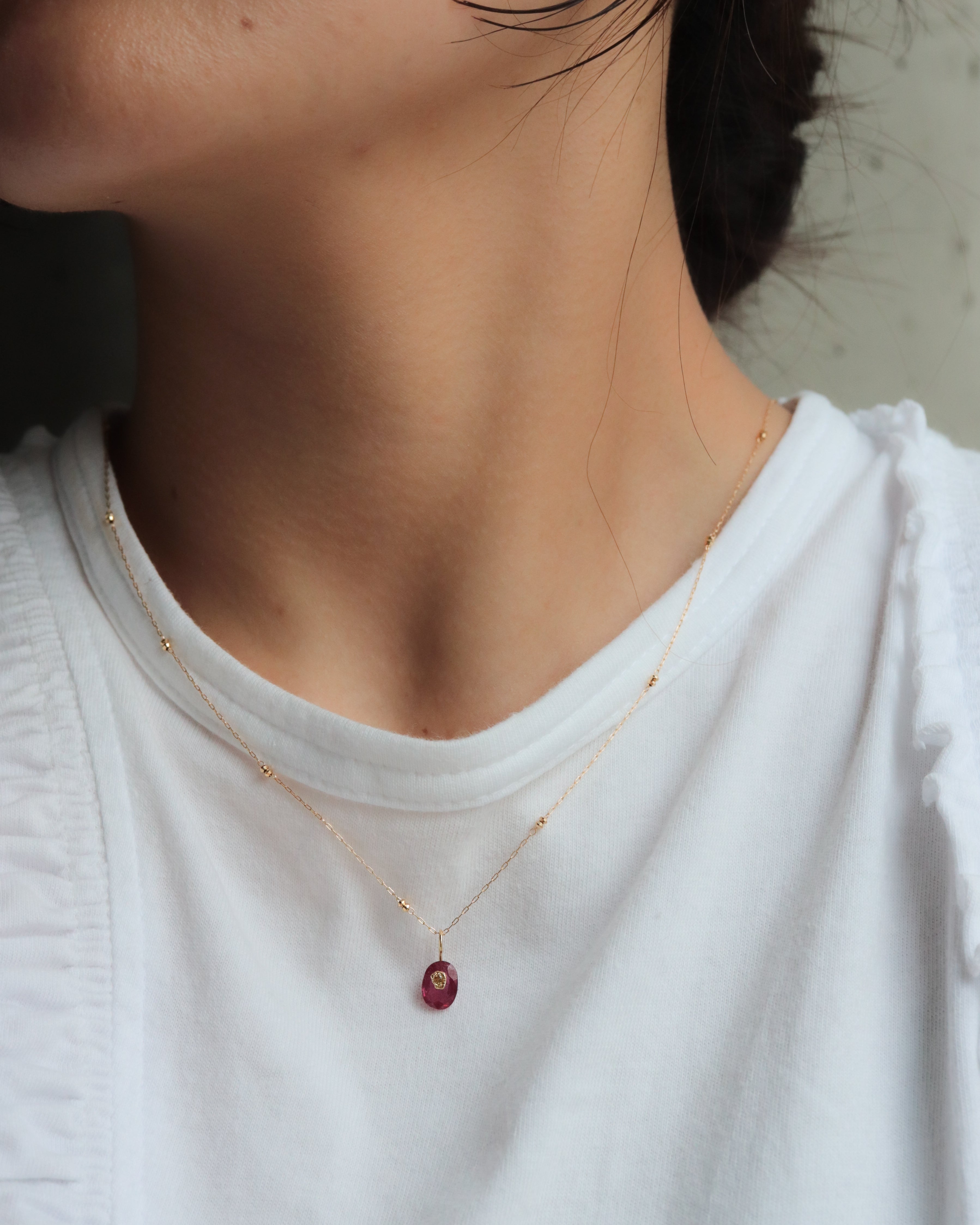 置物 Ruby Flat Necklace - Ruby - – MONAKA jewellery