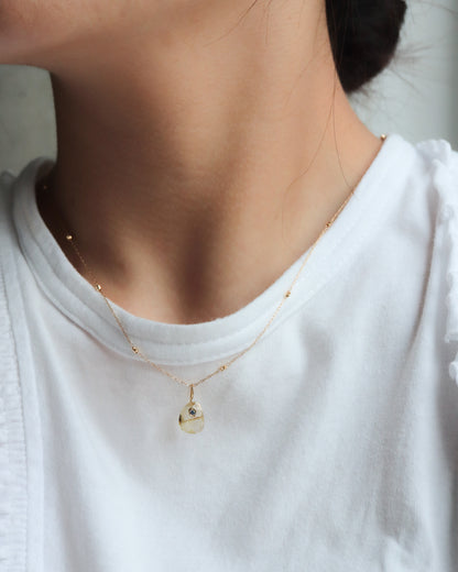 Flat Necklace - Golden Rutilated Quartz -