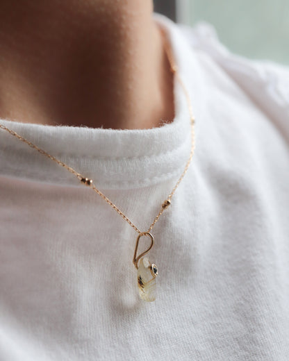 Flat Necklace - Golden Rutilated Quartz -