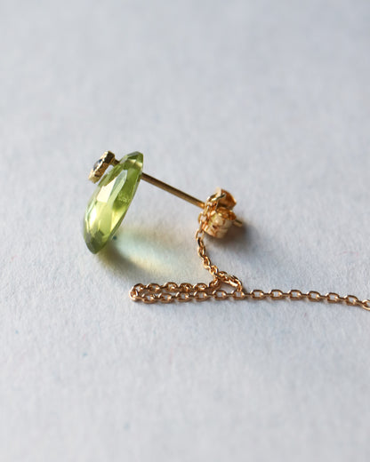 Flat Pierced Earring - Peridot -
